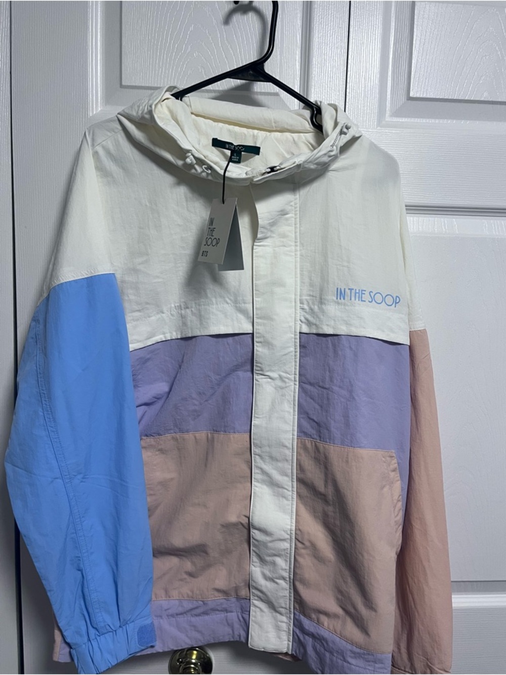 NWT BTS THE SOOP Colorblock Hooded Windbreaker Jacket  large